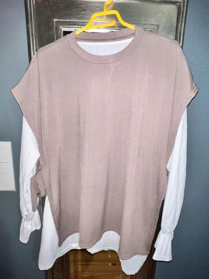 Ensemble 3 pièces pantalon chemise et sur chemise taille unique ( jusqu’à un 44) - photo numéro 3