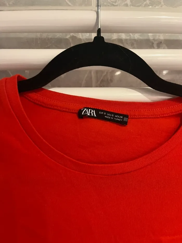 tee shirt zara rouge femme - photo numéro 4