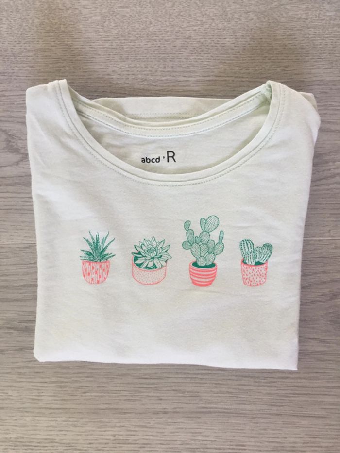 T-shirt manches longues fille 5 ans cactus pull fin
