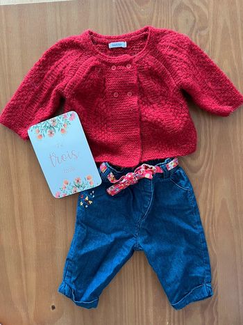 Ensemble jean + gilet en laine