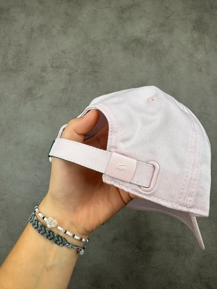 Casquette Lacoste Rose Pale Logo brodé Neuve - photo numéro 4