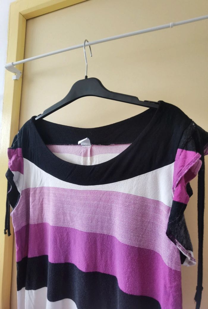 T-shirt long rayé XL M&S - photo numéro 3