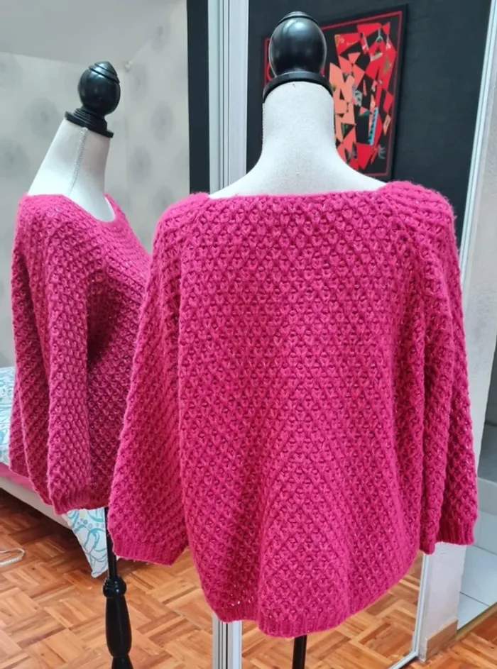 Pull js millénium grosse maille laine fil doré - photo numéro 4