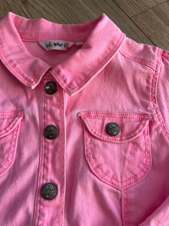Veste courte demi-saison rose fluo fille 3 ans - photo numéro 5