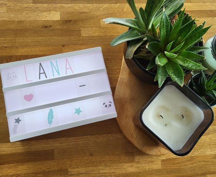 🧸Cadre éclairé avec lettres et dessins