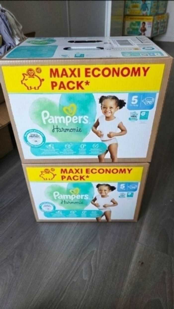 2× Couches Pampers harmonie taille 4 MAXI PACK ×140