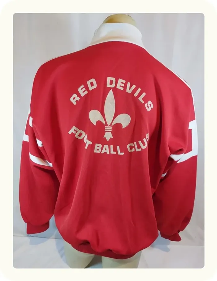 Veste sport vintage Red devils football club Adidas Taille L - photo numéro 5