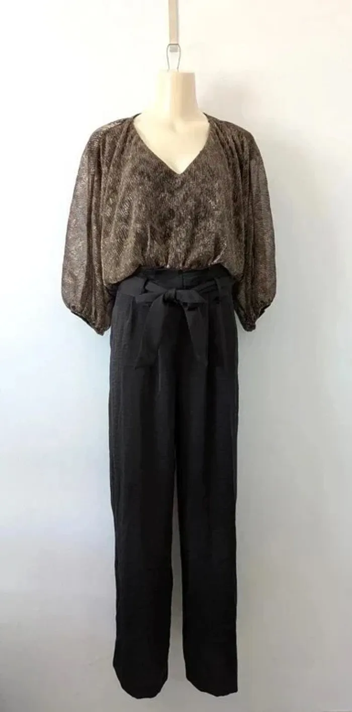 Combinaison chic noire et dorée - Naf Naf - taille 34/36