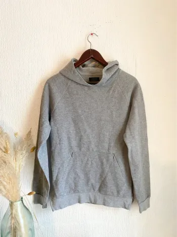 Sweat à capuche Zara à gris homme taille s 36