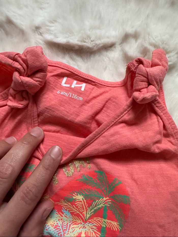 👚 lot 4 t-shirts - fille - 110 -116 cm - 5-6 ans la halle - lupilu- très bon état - photo numéro 10