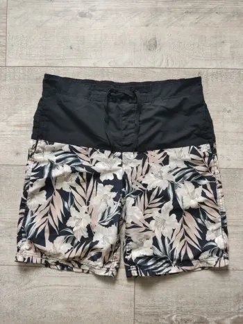 Short de bain noir motif tropical taille M Cedar Wood State