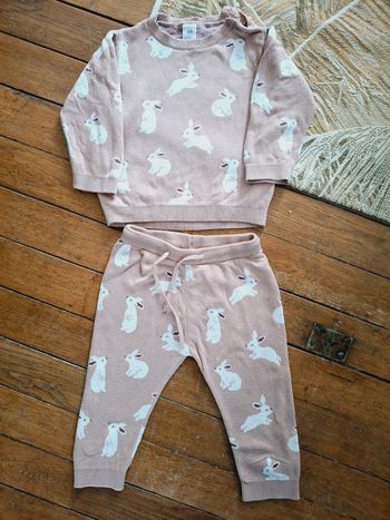 Ensemble chaud lapins h&m 12 mois