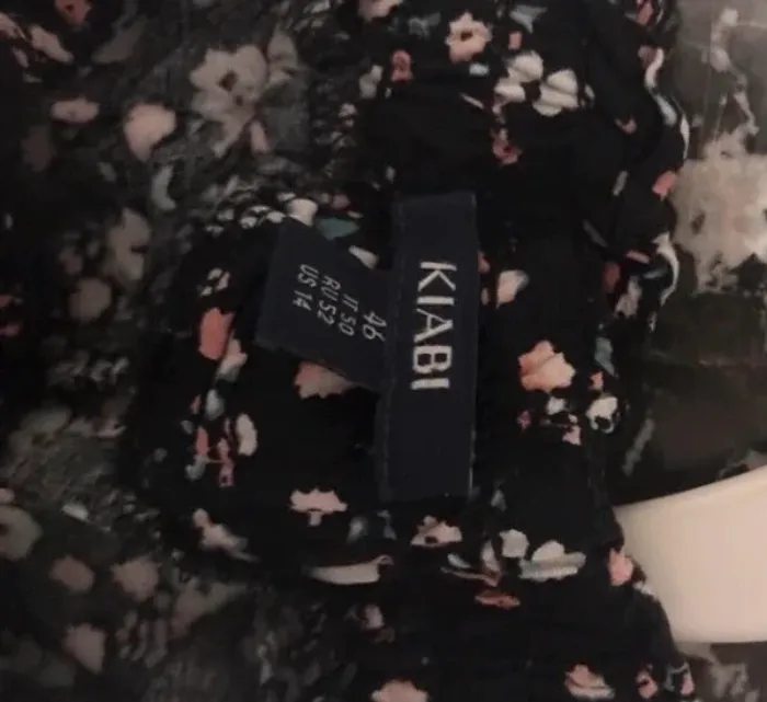 Pantalon femme kiabi été noir fleuris taille 46 - photo numéro 3
