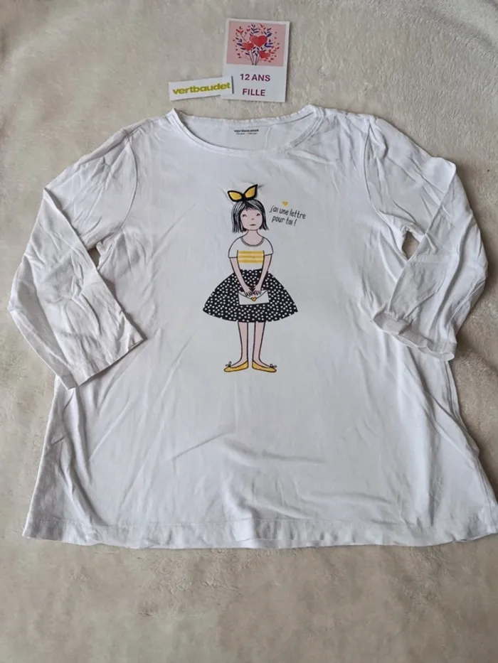 T-shirt manches 3/4 12 ans Vertbaudet