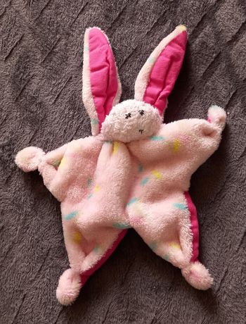 Doudou plat Lapin  Nain Nain rose