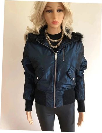 Doudoune bleue nuit avec capuche Coolcat taille M TBE