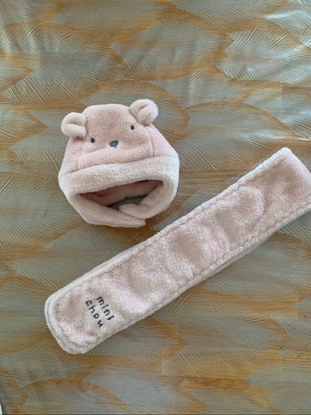 Ensemble bonnet et écharpe 0-3 mois