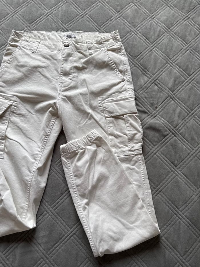 Pantalon  cargo  homme blanc - taille 38 - Gémo - très bon état - photo numéro 4
