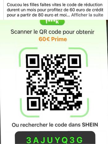 Code réduction  60 euro sur shein