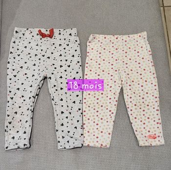 Lot de 2 pantalons fille 18 mois Disney baby