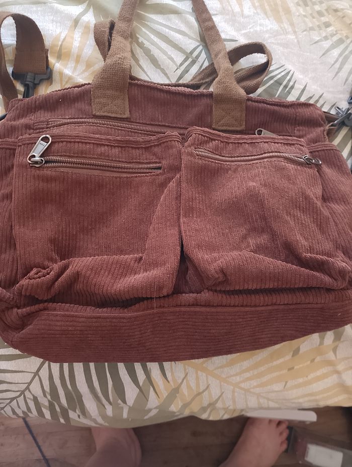 Sac à main Pomme velours marron - photo numéro 8