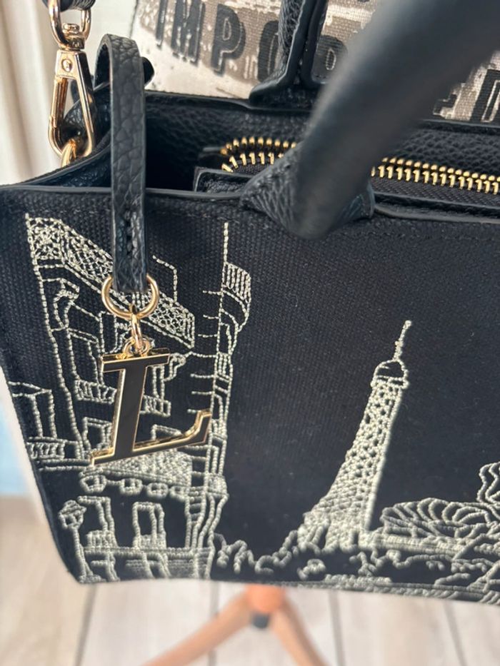 Sac rigide en tissu noir lollipops - photo numéro 5
