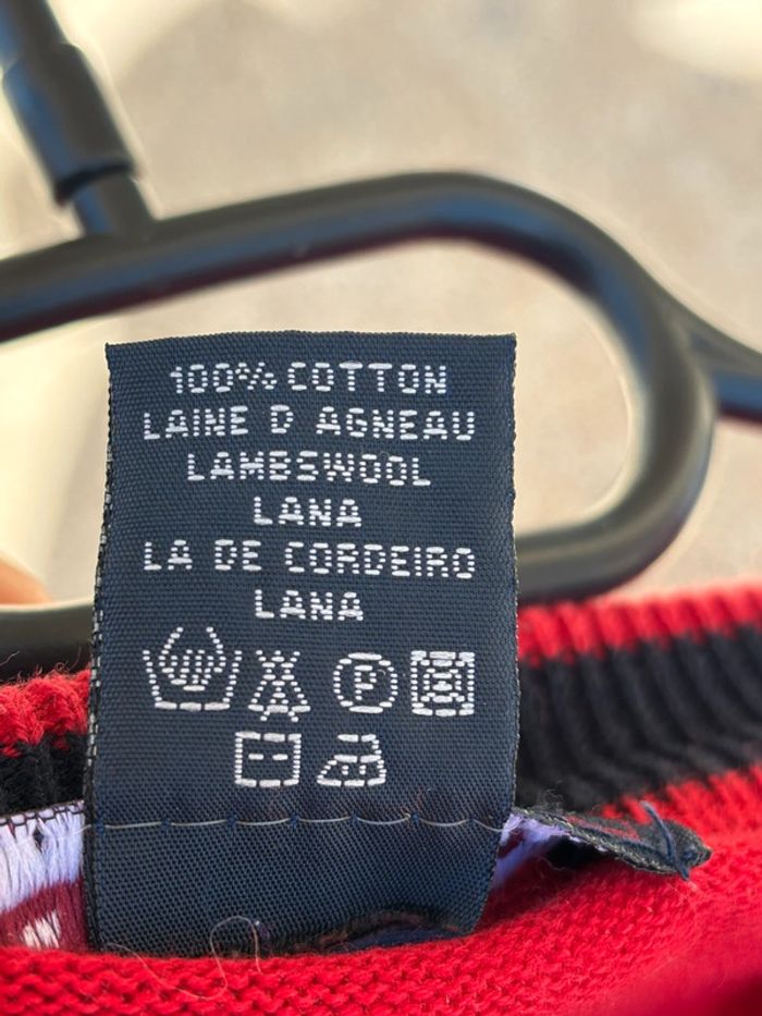 Pull c V 100% Coton laine d’agneau Gant rouge - photo numéro 7