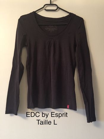 T-shirt manches longues marron EDC Taille L