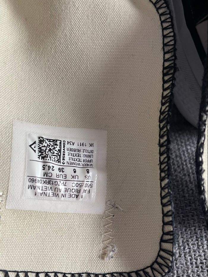 Converse basse noire plate-forme 39 en toile - photo numéro 10