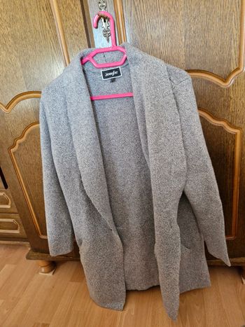 Long gilet gris