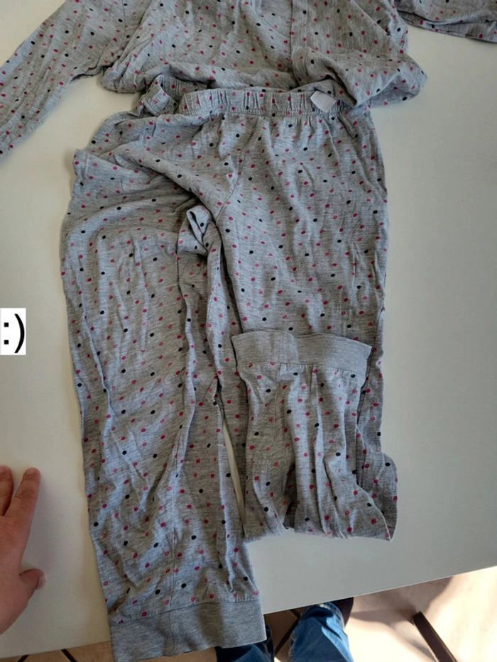 Pyjama long gris à pois 10 ans - photo numéro 5