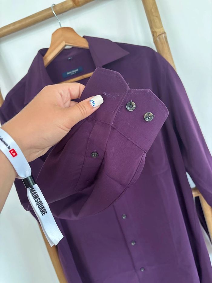 Chemise violet foncé jean chatel taille L 39/40 - photo numéro 4