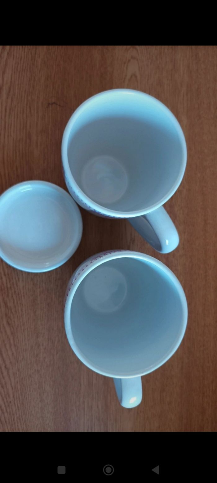 Lot de 2 tasses en porcelaine (mugs) motif floral+ tasse à infusion tisane - photo numéro 3