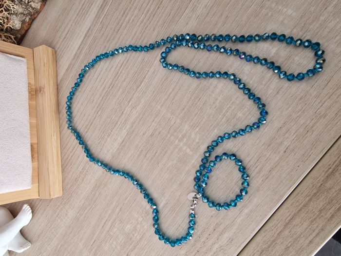 Parure de bijoux en perles de verre turquoise Zabok - photo numéro 5