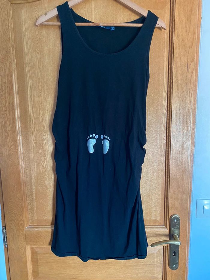 Robe grossesse « pieds » 38/40 Kiabi noir
