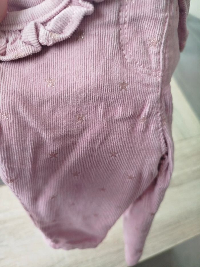 Pantalon rose en velours bébé fille 3 mois - photo numéro 2