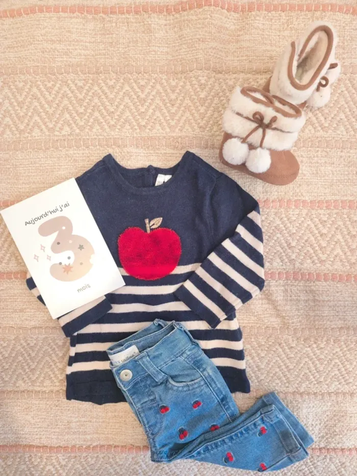 Ensemble pull jean bottines fourrées 3 mois - photo numéro 7