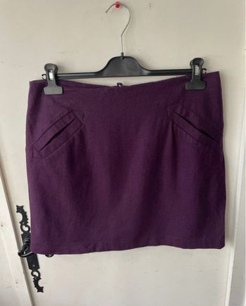Mini jupe violette laine 42