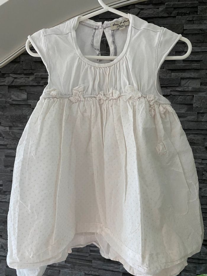 🌸 Robe sans manche blanche Eliane et Léna - légère et bohème 18 mois 🌸