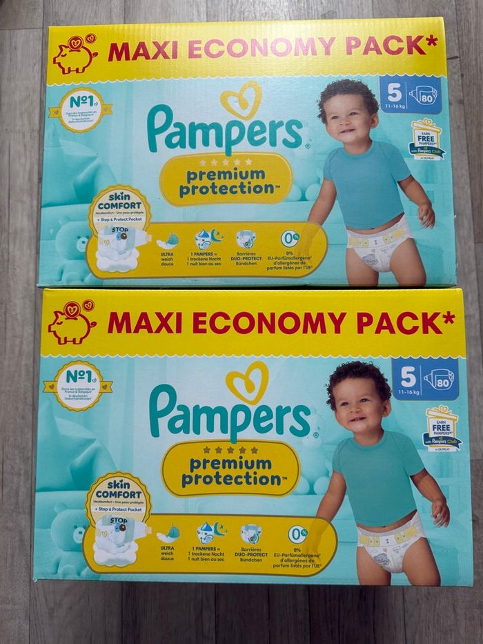 Lot de 2 maxi pack Pampers premium taille 5
