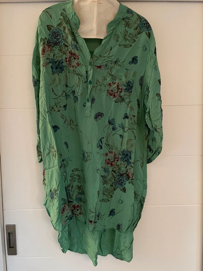 Robe tunique verte de plage 40 - photo numéro 2