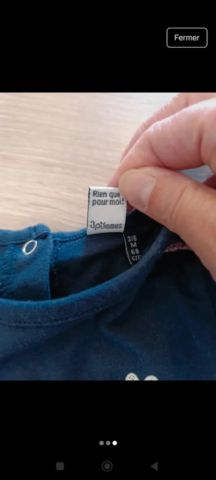 Robe 3 pommes 3/6mois - photo numéro 3