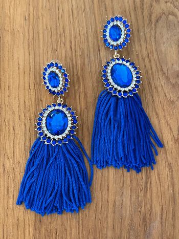 Très jolie paire de boucles d’oreilles bleu