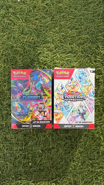 Coffret Pokemon bundle lot de 6 boosters méga évolution flammes fantasmagoriques me02 et ev8.5