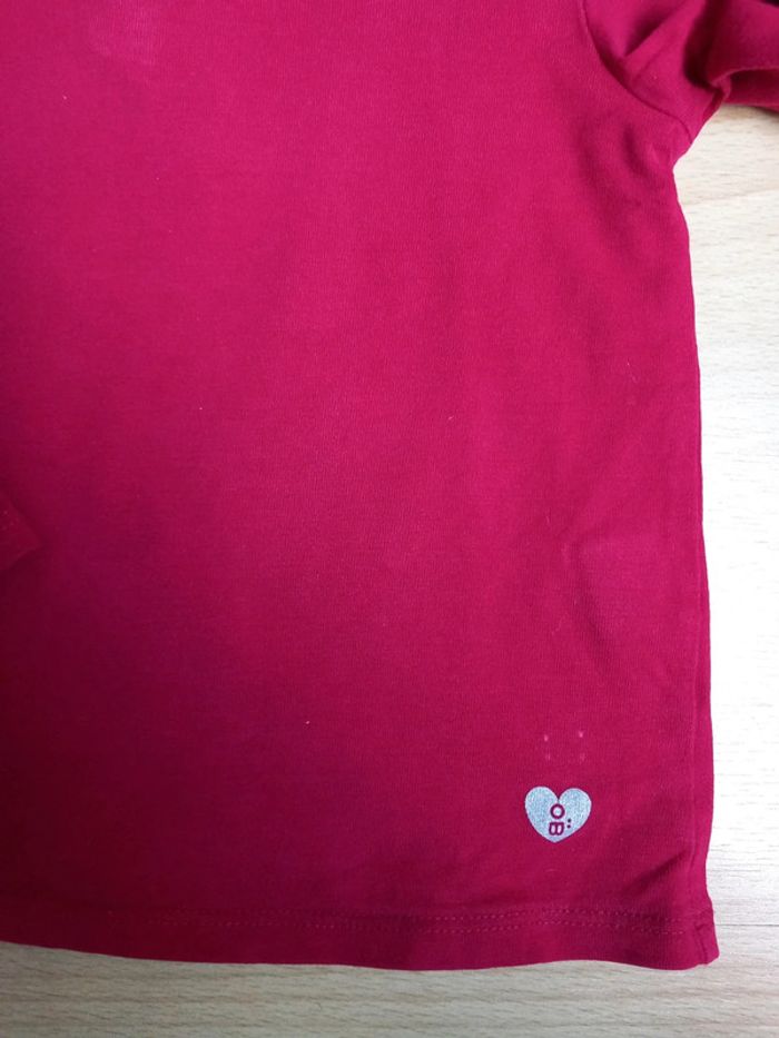 Sous pull manches longues rose framboise Obaïbi 23 mois Excellent état - photo numéro 2