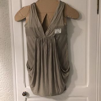 296-Blouse marron clair T L- 40