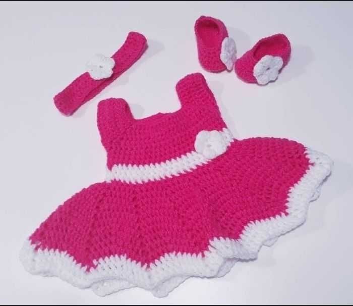 Vêtement bébé fille robe crochet 6 mois