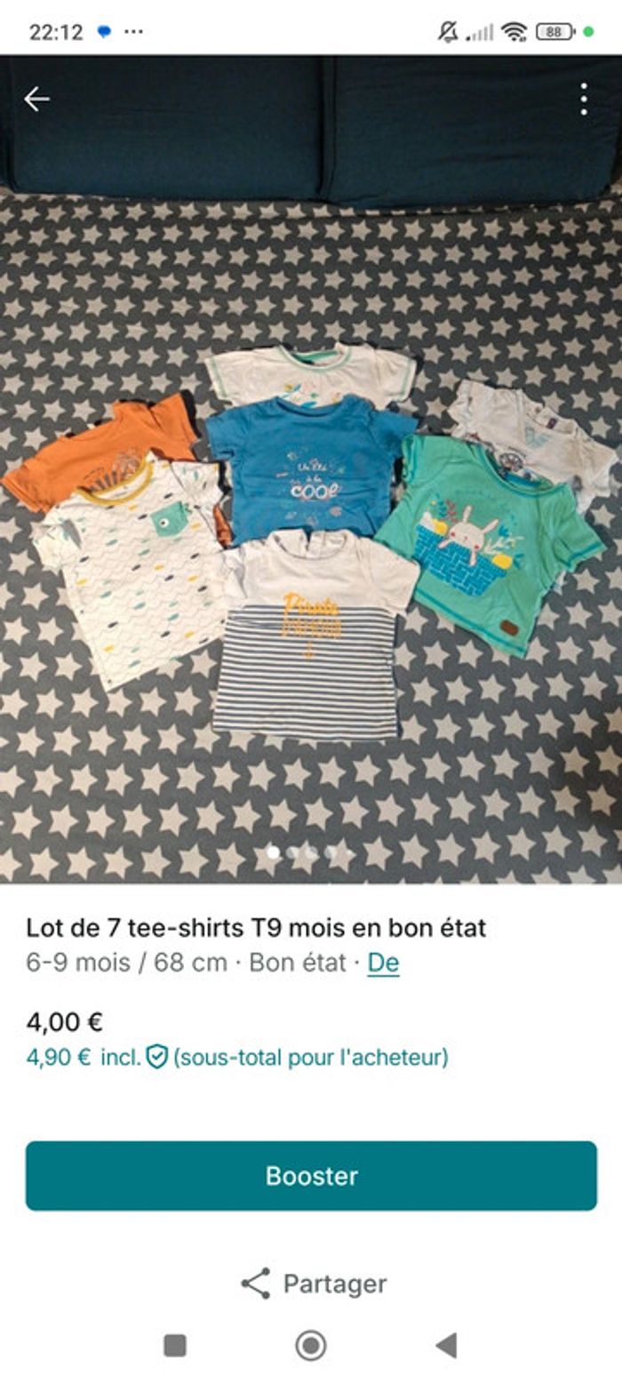 Lot vêtements T9 mois en très bon état