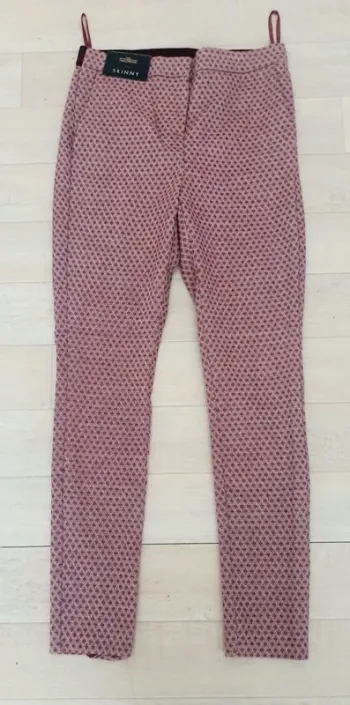 Pantalon Next Skinny bordeaux motif
