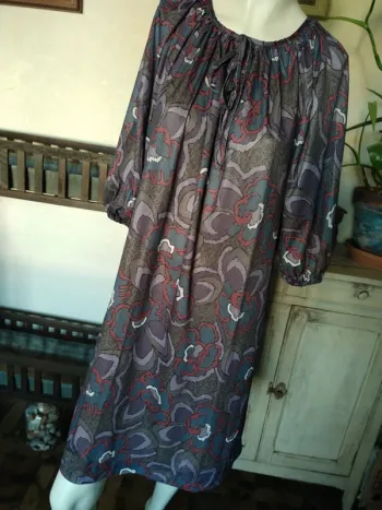Robe vintage automne hiver gris grise marron dress